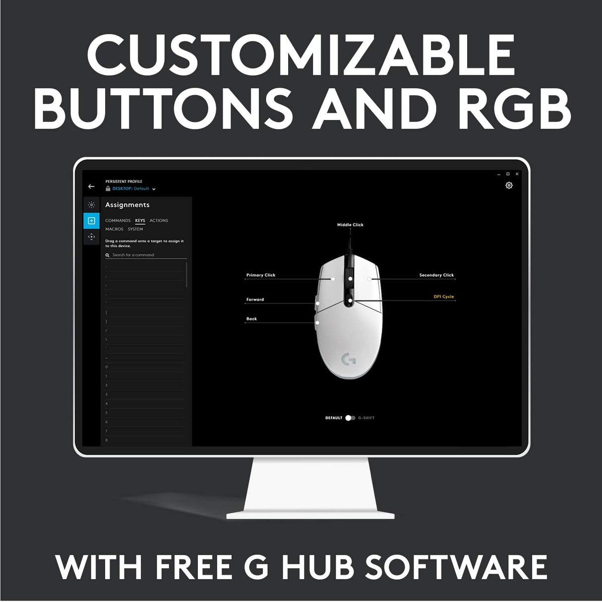 Logitech G203 - Ratón para juegos con cable, 8,000 DPI, efecto óptico arcoíris LIGHTSYNC RGB, 6 botones programables, memoria integrada, mapeo de pantalla, compatible con computadoras PC/Mac y portátiles - Negro