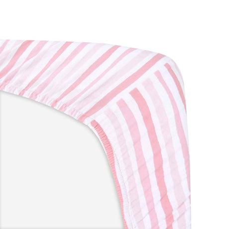 BILOBAN - Sábana bajera Pack n Play, sábanas portátiles de algodón de punto suave, paquete de 2 mini sábanas para cuna, unisex, preencogidas, gris y rosa - DIGVICE MX