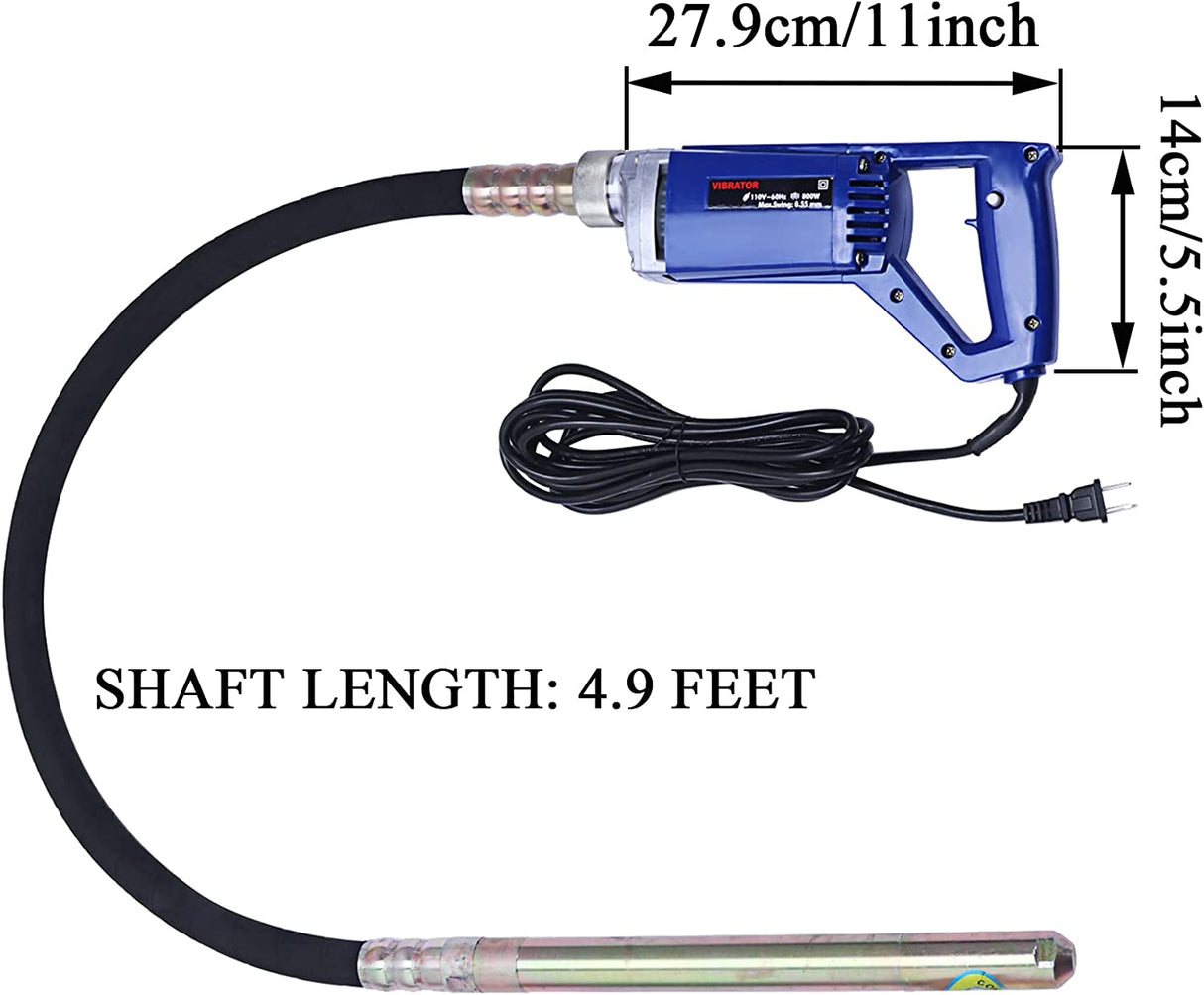 Bizoepro Portable 13000 RPM Concreto Vibrador 800W 3/4 HP Operado a Mano Eliminar Burbujas de Aire Portátil Construcción Vibrador - DIGVICE MX
