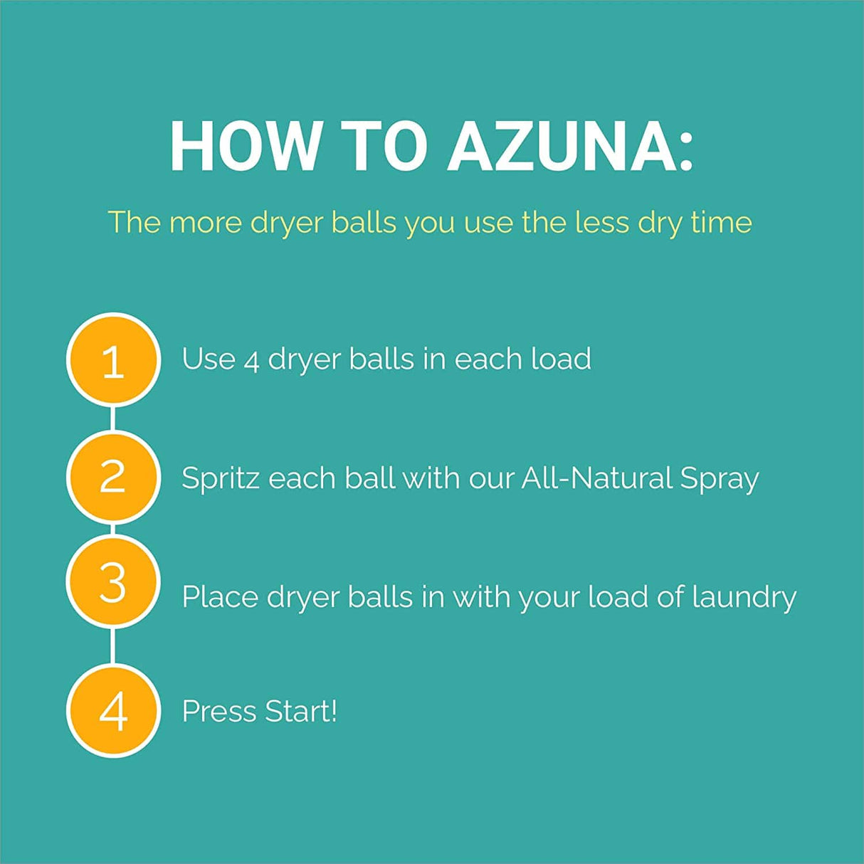 Azuna LaundryFresh Kit de bola para secadora  | Bolas de secadora de lana orgánica para lavandería, suavizante de telas totalmente natural, alternativa a la hoja de secadora | reutilizable y de larga duración | reducir las arrugas - DIGVICE MX
