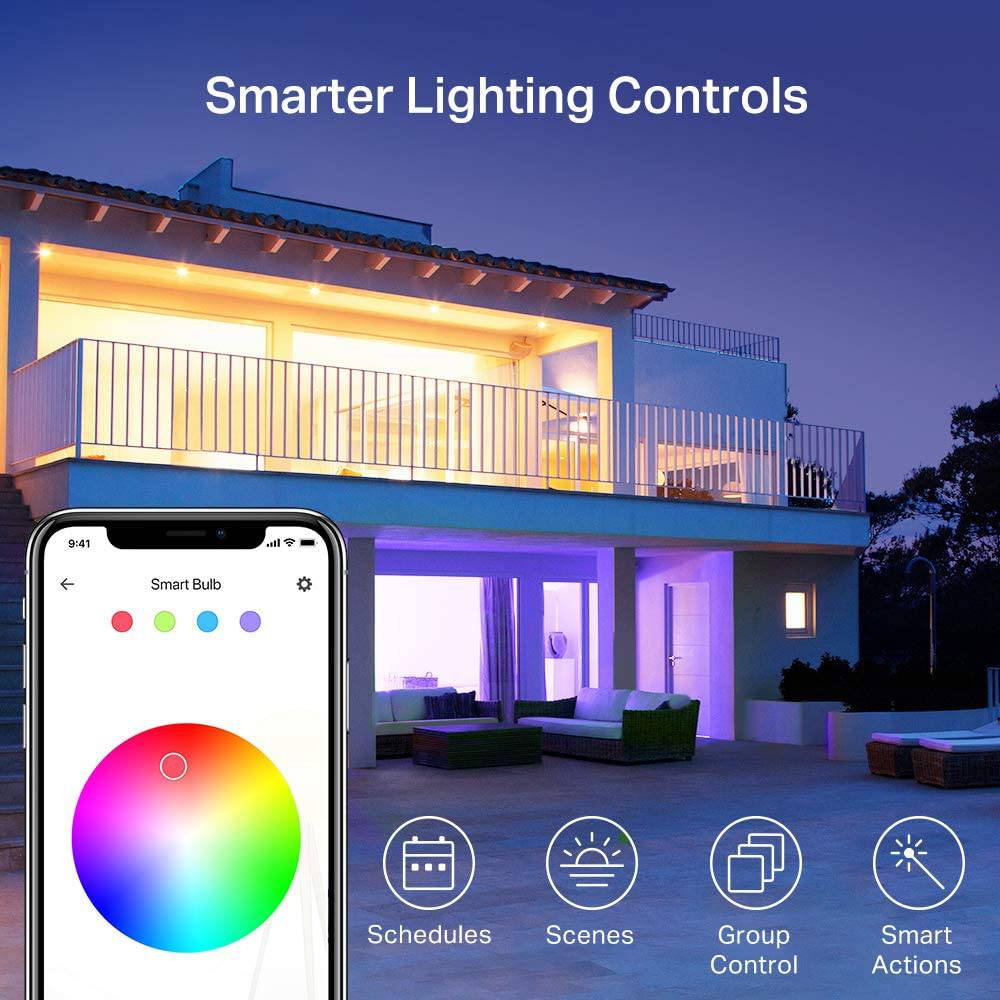 Kasa Bombillas inteligentes , bombillas WiFi inteligentes regulables que cambian a todo color compatibles con Alexa y Google Home, A19, 9 W 800 lúmenes, solo 2,4 Ghz, no requiere concentrador, paquete de 2 (KL125P2), multicolor - DIGVICE MX