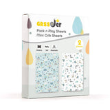 GRSSDER Stretch Ultra Soft Jersey Knit Pack n Play Juego de sábanas bajeras, paquete de 2. Sábanas portátiles/mini cunas Playards, dinosaurios felices para niñas y niños - DIGVICE MX