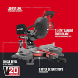 CRAFTSMAN V20 Kit de sierra ingletadora deslizante de 7-1/4 pulgadas, inalámbrica (CMCS714M1) - DIGVICE MX