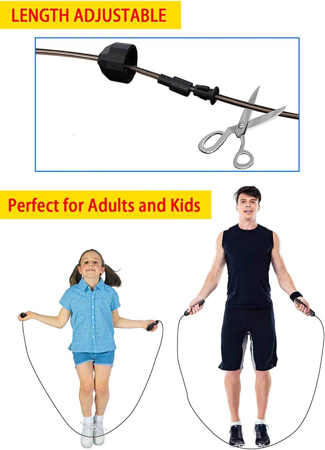 Redify - Paquete de 2 cuerdas de saltar ajustables para entrenamiento, cuerda de saltar de velocidad para ejercicio