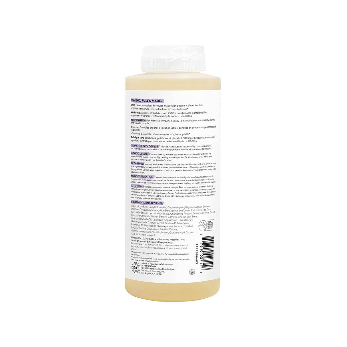 The Honest Company Calm Bubble Bath Lavanda - 12.0 Fl Oz