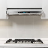 IKTCH Campana extractora para debajo del gabinete de 30 pulgadas con 900-CFM, sensor de gestos de 4 velocidades y panel de control táctil, ventilación de cocina de acero inoxidable con 2 filtros deflectores (IKC01-30) - DIGVICE MX