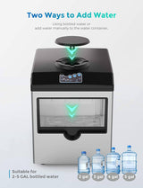 SOUKOO  - Fabricadora de hielo 2 en 1, fabricantes de cubitos de hielo diarios de 48 libras, acero inoxidable - DIGVICE MX