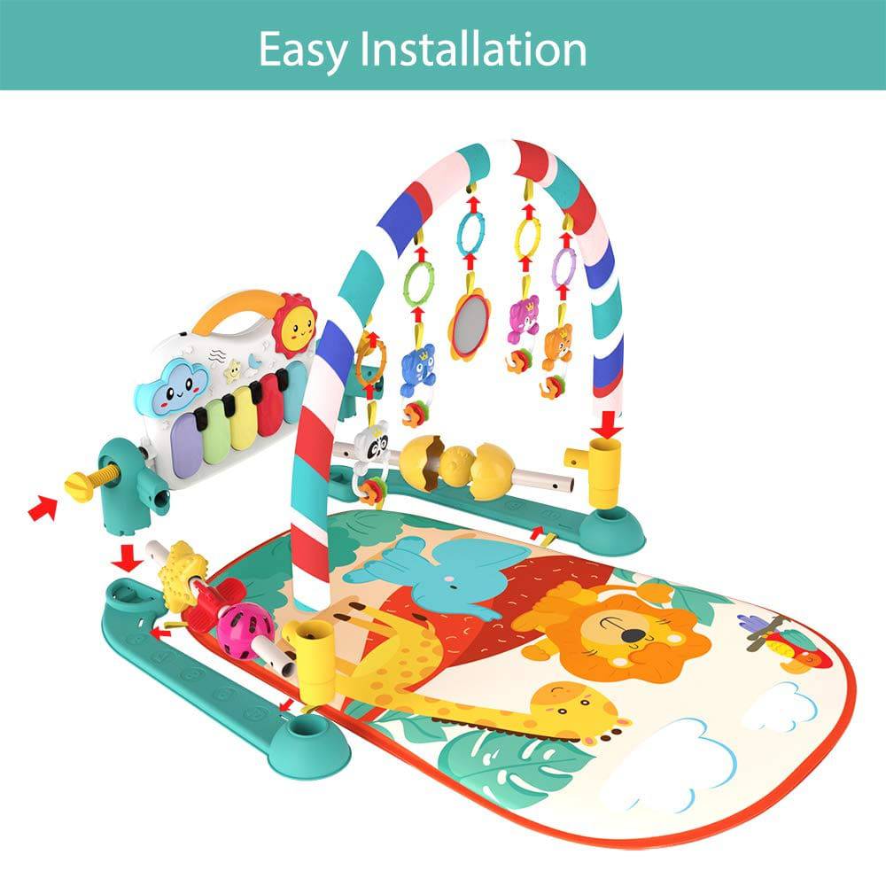 Eners Baby Gyms Play Mats Centro de actividades musicales Kick & Play Piano Gym Tummy Time Colchoneta acolchada para recién nacidos (verde) - DIGVICE MX