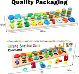 CozyBomb - Rompecabezas de madera con números para clasificar juguetes Montessori para niños - 54789125