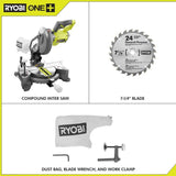 Sierra ingletadora compuesta RYOBI de 18 voltios ONE+ inalámbrica de 7-1/4" (solo herramienta) con hoja - DIGVICE MX