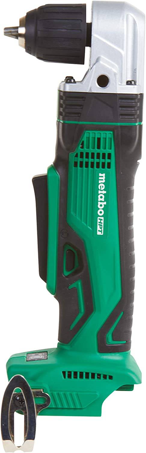 Metabo HPT Taladro en ángulo recto, inalámbrico de 18 V, solo herramienta, sin batería, mandril sin llave de 3/8 pulgadas, luz LED, mango lateral (DN18DSLQ4) - DIGVICE MX