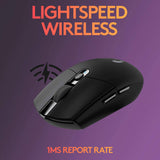Logitech G305 LIGHTSPEED - Ratón inalámbrico para juegos, sensor Hero 12K, 12,000 DPI, liviano, 6 botones programables, 250 h de duración de la batería, memoria integrada, PC/Mac - Negro