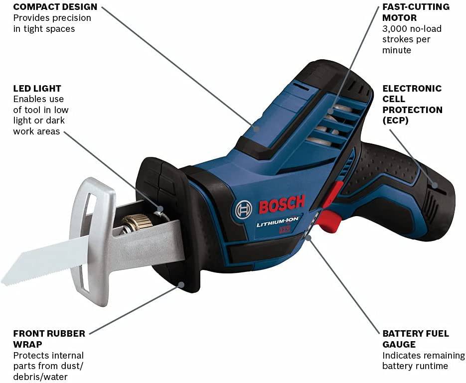 BOSCH PS60-102 kit de sierra recíproca de bolsillo de 12 voltios máx., azul - DIGVICE MX