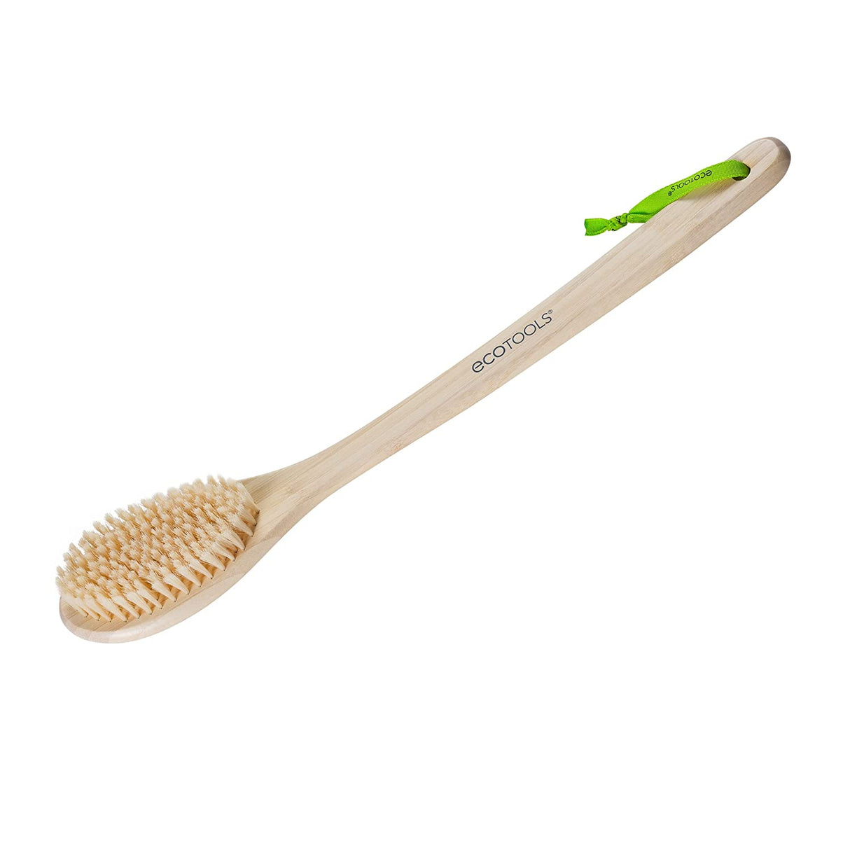 EcoTools Cepillo de baño de cerdas suaves, cepillo de ducha de mango largo, exfoliante suave para la espalda y el cuerpo