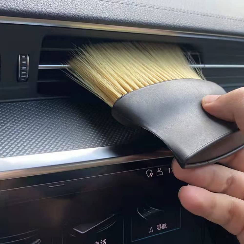 Kekejia - Cepillos de coche para detalles, limpiador de cepillo de coche supersuave, utilizado para interior, exterior, limpieza, limpieza, boquilla, panel de instrumentos, 3 cepillos de mango corto y 1 cepillo de mango largo