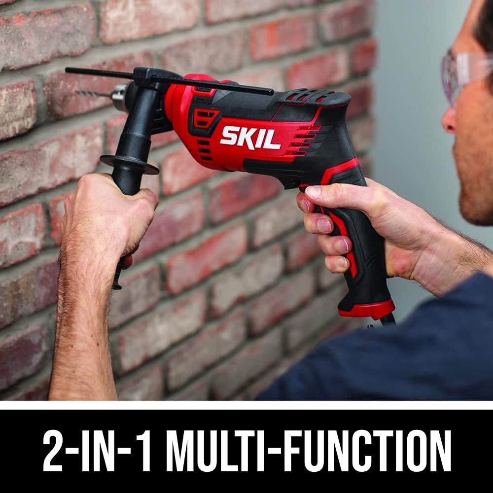 Skil HD182002 - Taladro de martillo con cable de 7,5 amperios, 1/2 pulgada con 100 brocas - DIGVICE MX
