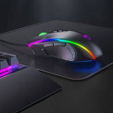 Lizsword Gaming Mouse con cable, computadora PC Gaming Mouse [RGB LED] [Rapid Fire], sensor de juego avanzado de 5 niveles 7200 DPI, ergonómico, 8 botones programables, Plug & Play USB Windows Mac Laptop Gamer, negro