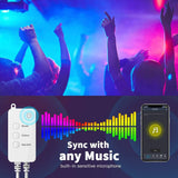 Popotan Tira de luces LED inteligentes de 50 pies - Las luces de cuerda funcionan con Alexa Google Home Aplicación de voz Control remoto Sincronización de música SMD5050 RGB Cambio de color Luz LED Sincronización de música - DIGVICE MX