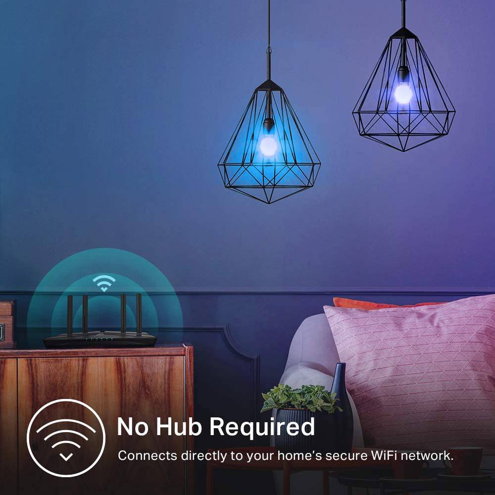 Kasa Bombillas inteligentes , bombillas WiFi inteligentes regulables que cambian a todo color compatibles con Alexa y Google Home, A19, 9 W 800 lúmenes, solo 2,4 Ghz, no requiere concentrador, paquete de 2 (KL125P2), multicolor - DIGVICE MX
