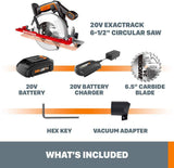 Worx WX530L.9 20V Power Share ExacTrack Sierra circular inalámbrica de 6.5" (solo herramienta) - DIGVICE MX