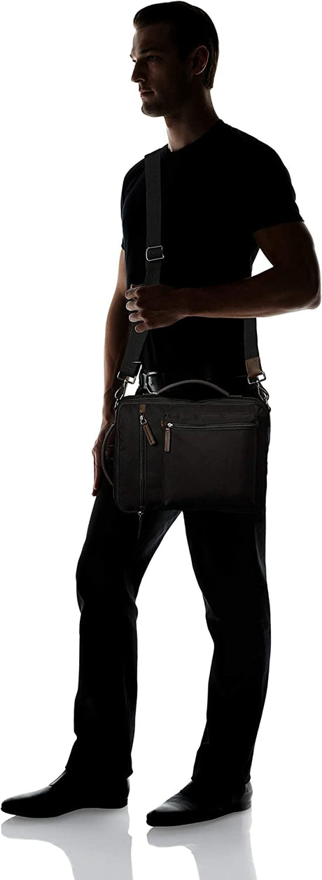 Fossil Buckner Fabric Small Convertible Mochila de viaje y maletín Messenger Bag para hombre, negro, (Modelo: MBG9475001)