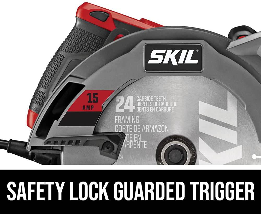 Sierra circular SKIL de 15 amperios y 7-1/4 pulgadas con guía láser de un solo haz - 5280-01 - DIGVICE MX