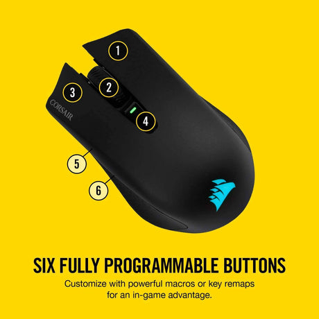 Corsair Harpoon RGB Wireless - Ratón inalámbrico recargable para juegos con tecnología SLIPSTREAM - Sensor óptico de 10.000 DPI