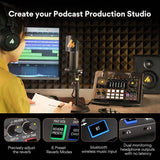 MAONO - Paquete de equipo de podcast-Interfaz de audio-Micrófono de condensador MaonoCaster-Estudio de producción de podcast todo en uno para grabación, transmisión (AME2A)