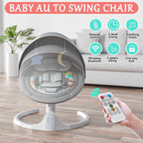Bioby  - Columpio para bebés, cinturón de seguridad de cinco puntos, pantalla táctil Bluetooth/control remoto para bebé con altavoz de música, portátil motorizado con 5 velocidades de columpio (gris) - DIGVICE MX