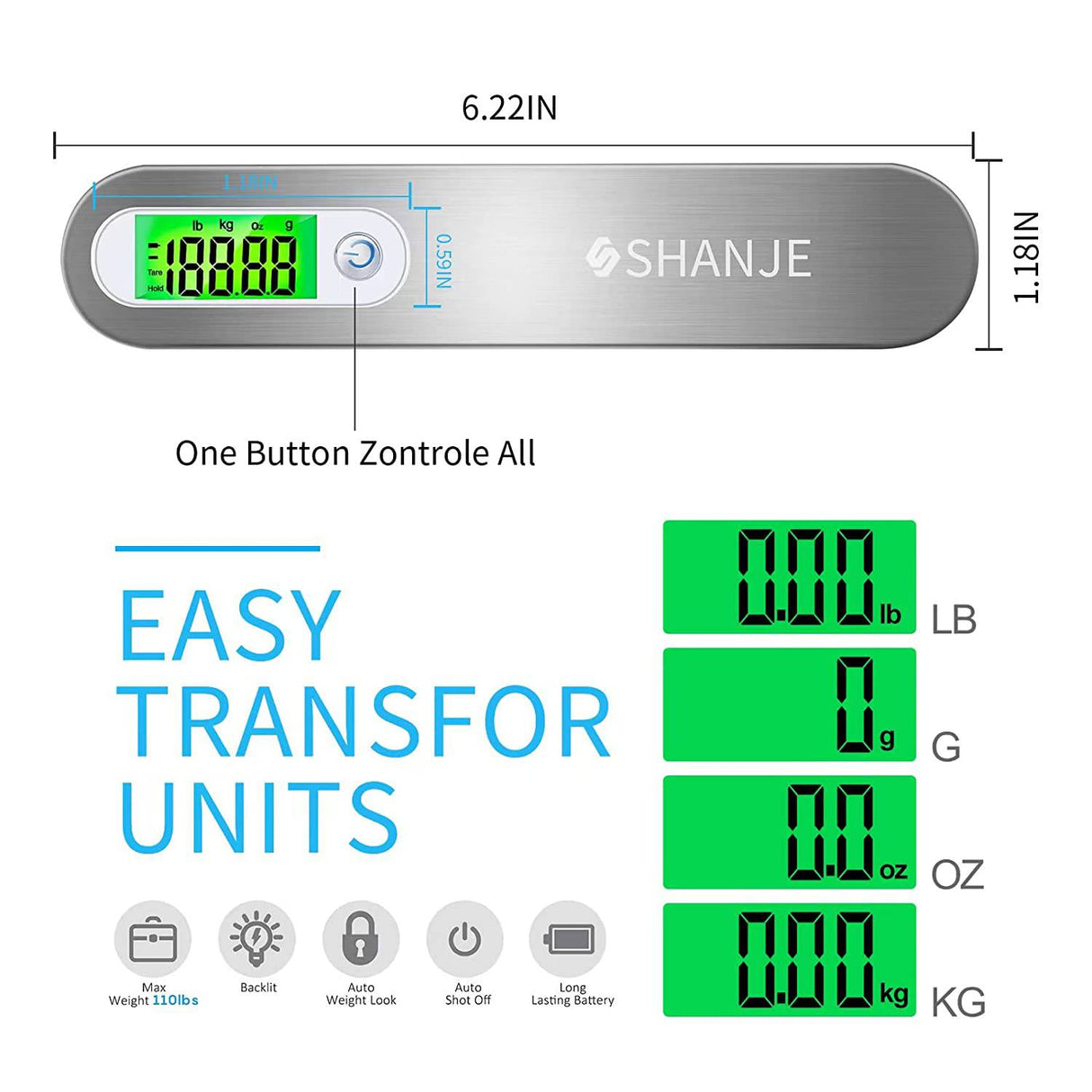 Báscula digital de equipaje de regalo para maleta de viajero Báscula de  peso de mano de 110 libras (negro)