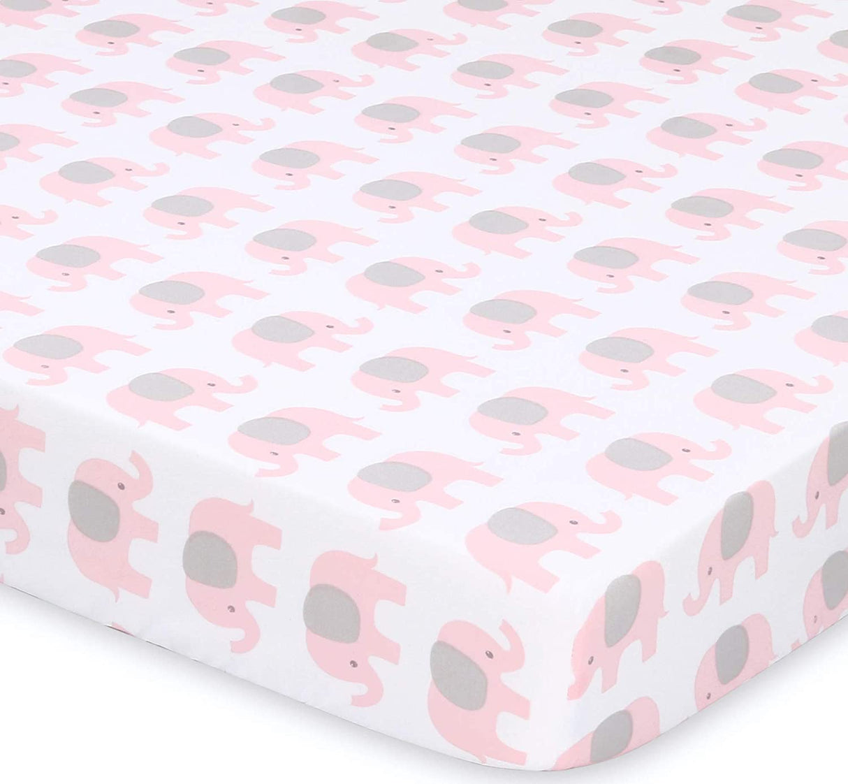 The Peanutshell Fitted Pack n Play, Playard, Mini sábanas para cuna para niñas | Juego de 2 paquetes | Elefantes rosas y corazones - DIGVICE MX