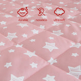 MOONSEA - Funda para colchón Pack and Play, sábanas acolchadas ajustables para niña, sábanas suaves y transpirables para parque de juegos de 39 x 27 x 5 pulgadas, se adapta a Graco Play Yards y colchón plegable (estrella rosa) - DIGVICE MX
