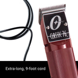 Cortapelos profesional Oster, Classic 76 76076-010 para barberos y corte de pelo con cuchilla desmontable, color burdeos
