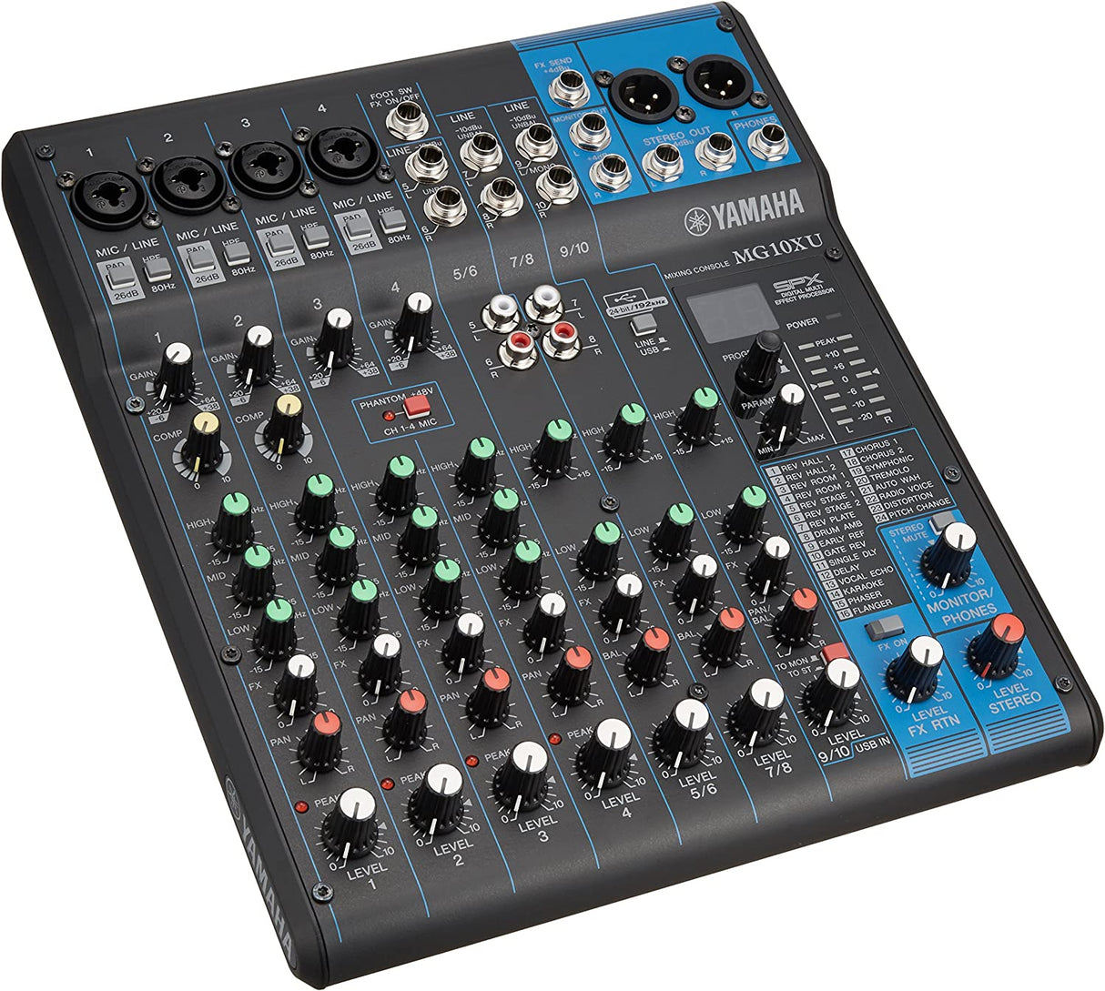 Mezclador estéreo de 10 entradas Yamaha MG10XU con efectos