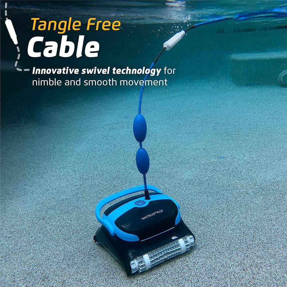 Limpiador robótico de piscina Dolphin Nautilus CC Plus [aspirador] - Ideal para piscinas en el suelo de hasta 50 pies - Succión potente para recoger pequeños desechos - Cartuchos de filtro de carga superior fáciles de limpiar - DIGVICE MX