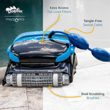 Limpiador robótico de piscina Dolphin Nautilus CC Plus [aspirador] - Ideal para piscinas en el suelo de hasta 50 pies - Succión potente para recoger pequeños desechos - Cartuchos de filtro de carga superior fáciles de limpiar - DIGVICE MX