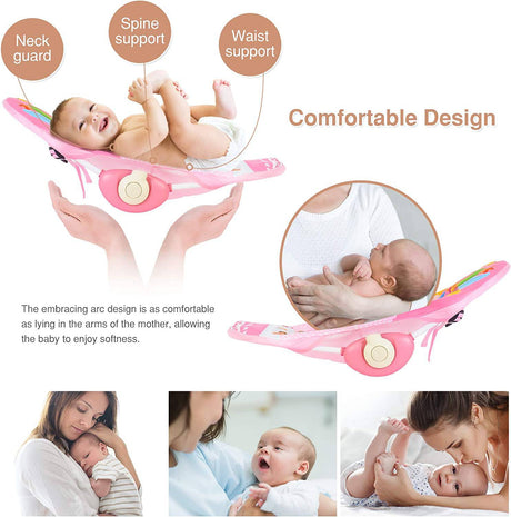 AIBEEYOU - Columpio para bebé con 6 movimientos, con música, sonidos y función de sincronización, balancín para bebé con 2 juguetes, asiento de plástico y soporte suave para la cabeza, tela lavable a máquina (rosa) - DIGVICE MX