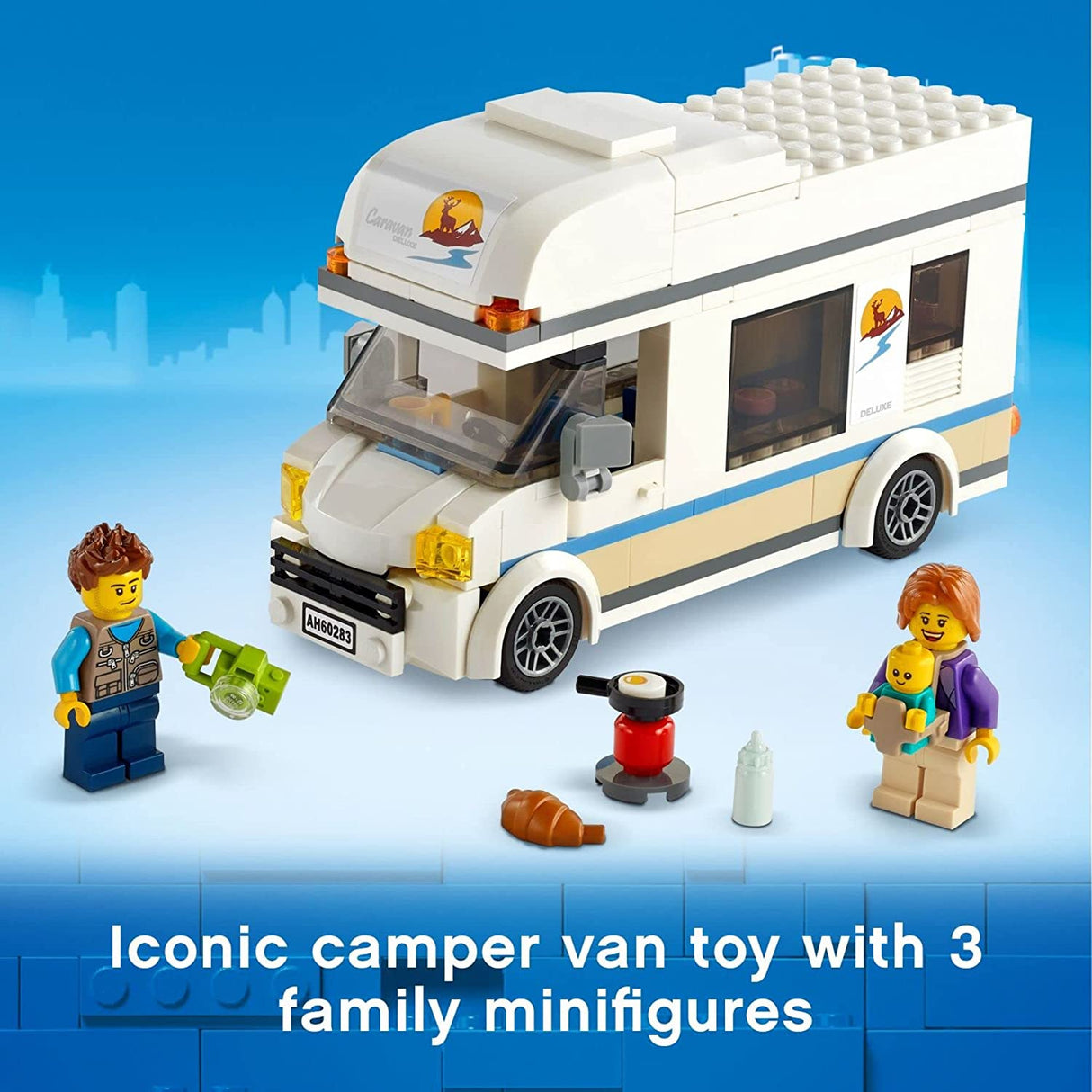 LEGO City Great Vehicles Holiday Camper Van 60283 Juego de juguetes de construcción para niños, niños y niñas a partir de 5 años (190 piezas)