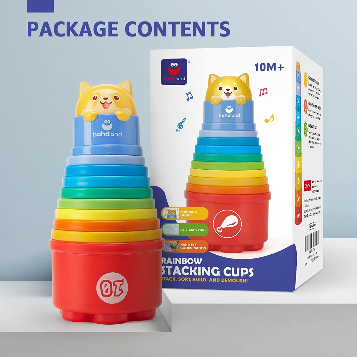 hahaland Vasos apilables Juguetes para bebés de 12 a 18 meses, Juguetes apilables de aprendizaje B08SQND4SV