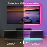 GUSODOR Tira de luces LED de 32.8 pies, luces LED inteligentes para dormitorio, tiras de luz LED que cambian de color, sincronización de música, luces LED RGB con control remoto de aplicación, luces LED - DIGVICE MX