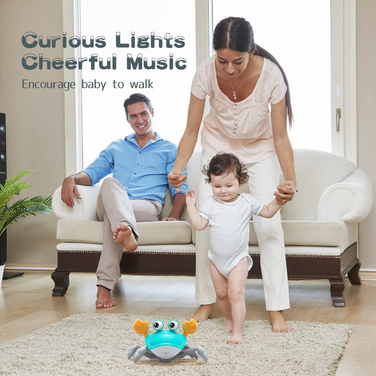 Yeaye Crawling Crawling Crawl Baby Toy Gifts, Juguetes para el tiempo de barriga para bebés, Cute Dancing Walking Moving Baby Cangrejos de inducción sensorial - aa01