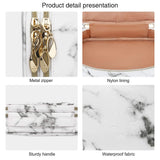 Relavel - Estuche de maquillaje 2 capas para brochas de maquillaje (patrón de mármol blanco)