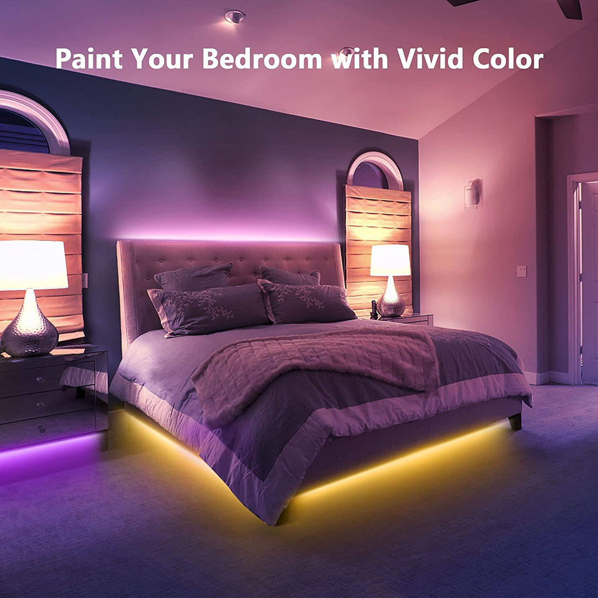 GUSODOR Tira de luces LED de 32.8 pies, luces LED inteligentes para dormitorio, tiras de luz LED que cambian de color, sincronización de música, luces LED RGB con control remoto de aplicación, luces LED - DIGVICE MX
