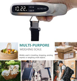 NUTRI FIT Báscula de peso para equipaje Heavy Duty 50 kg / 110 lbs Báscula de mochila de viaje portátil digital de mano con gancho para maletas de equipaje en el aeropuerto, configuración de objetivos y alerta de sobrepeso