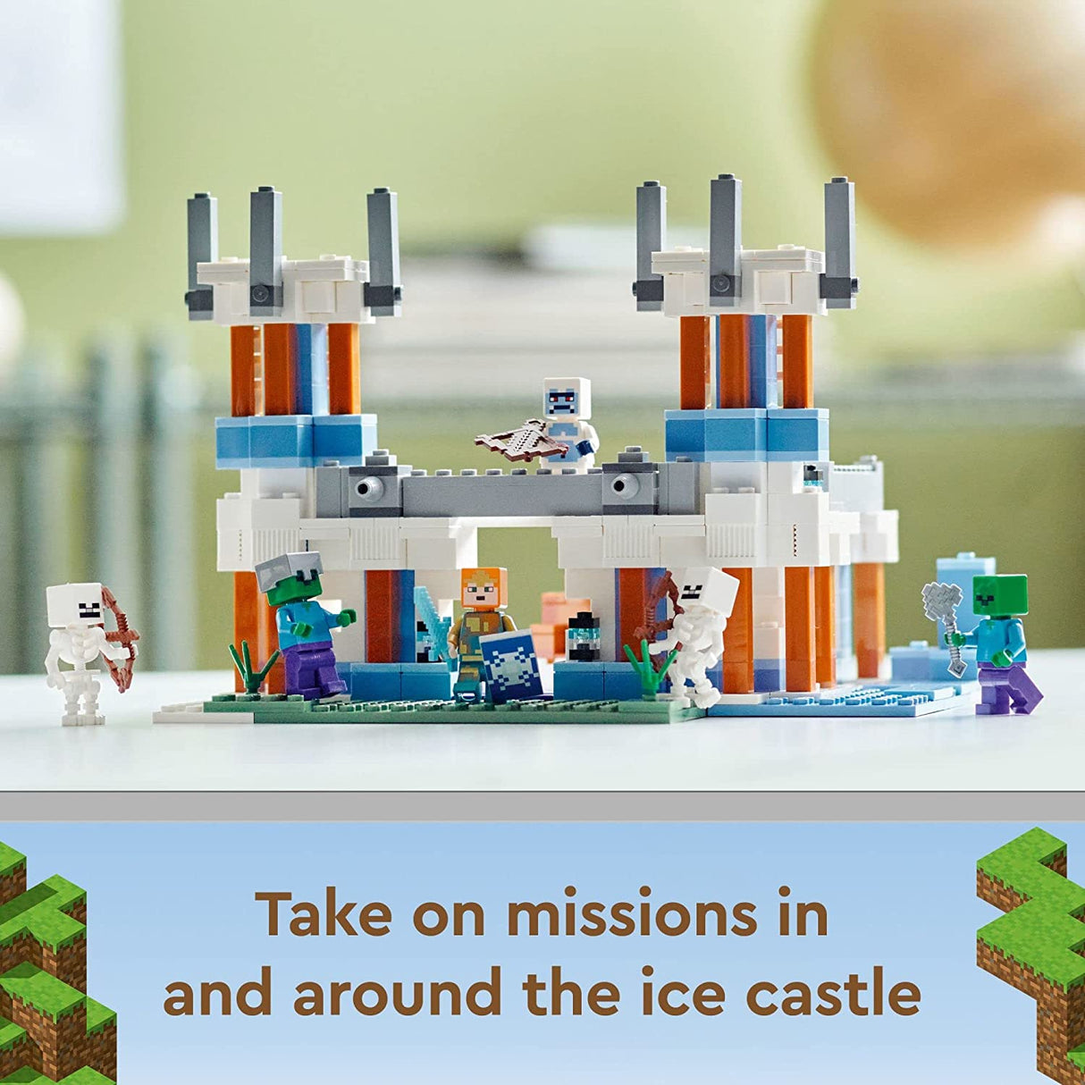 LEGO Minecraft The Ice Castle 21186 Juego de juguetes de construcción para niños, niñas y niños a partir de 8 años (499 piezas), multicolor