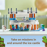 LEGO Minecraft The Ice Castle 21186 Juego de juguetes de construcción para niños, niñas y niños a partir de 8 años (499 piezas), multicolor
