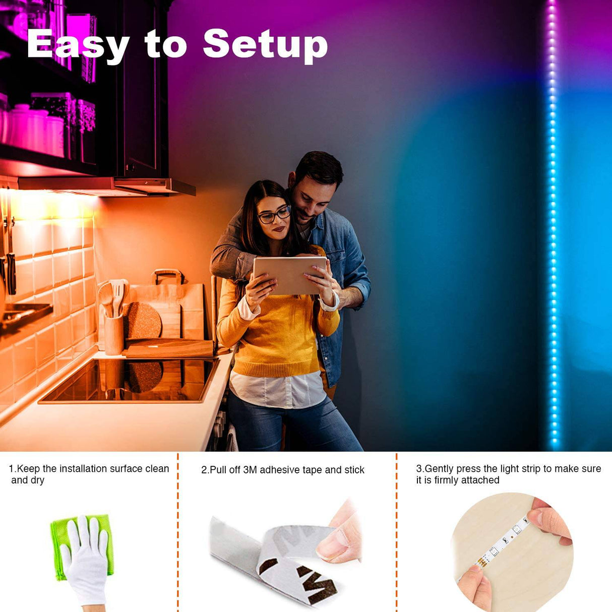 DAYBETTER Luces LED inteligentes de 32.8 pies, tiras de luces LED controladas por aplicación con control remoto de 24 teclas, tira de luces LED con temporizador, luces LED que cambian de color para dormitorio, fiesta, cocina - DIGVICE MX