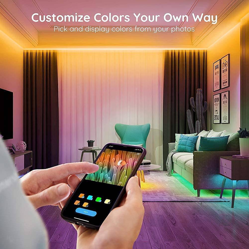Govee Tira de luces LED inteligente, tira de luz LED WiFi de 16.4 pies con aplicación y control remoto, funciona con Alexa y Google Assistant, 64 escenas y luces RGB de sincronización de música - DIGVICE MX