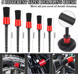 SVNEDI Kit de detalles de automóviles, juego de brochas de perforación para detalles de automóviles, paquete de 23 que incluye cepillos de perforación de automóviles, almohadillas de pulido, cepillos de detalles, manopla de lavado/esponja