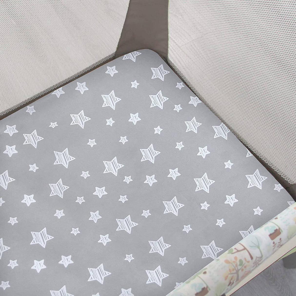 MOONSEA -  paquete de 2 sábanas para minicuna, sábana bajera elástica Pack n Play Playard, compatible con Graco Pack n Play, material suave y transpirable, estrellas y conejito - DIGVICE MX